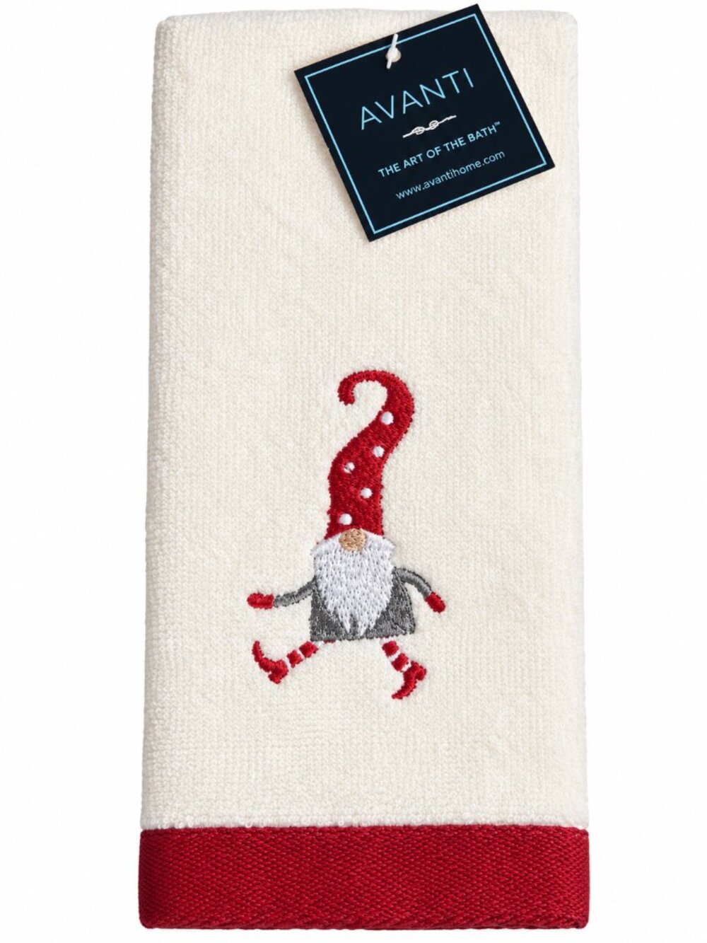 Avanti Christmas Fingertip Towel Gnome Walk Embroidered Holiday 11x18" Winter